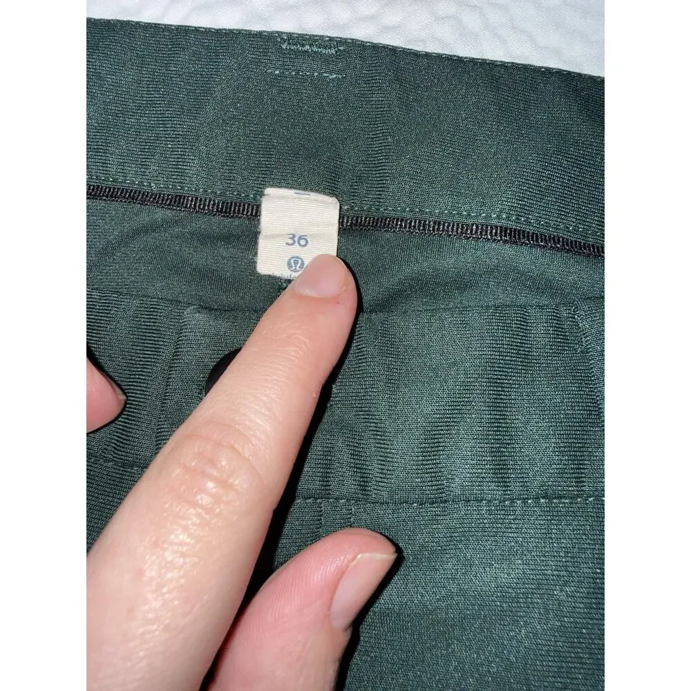 Lululemon ABC Pants Men's 36 X 32 Dark Green Canvas Office Work Excellent